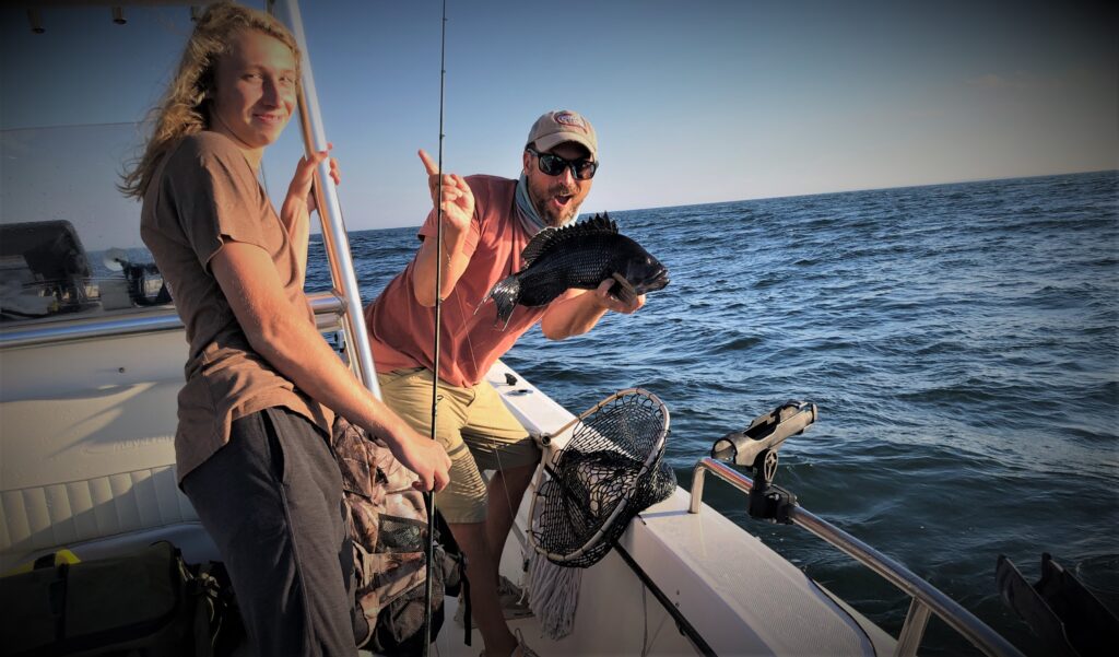 Year in Review. Catching black sea bass in Narragansett